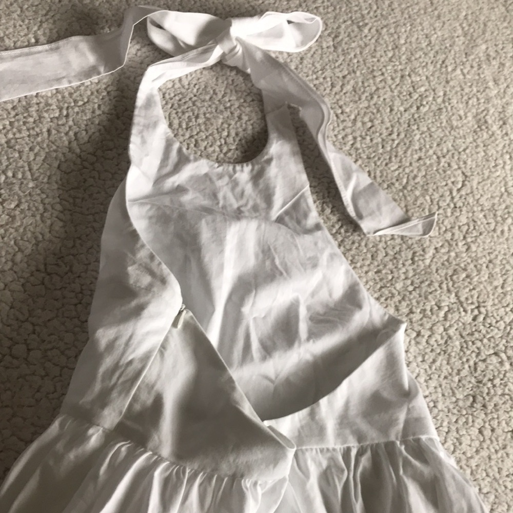 Zara White Halter Poplin Maxi Dress - Picture 9 of 16